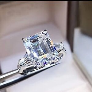 18K Golden Plated 5 Carat Moissanite engagement ring size 6